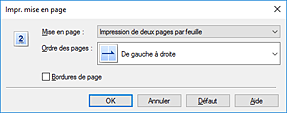 figure : Boîte de dialogue Impr. mise en page