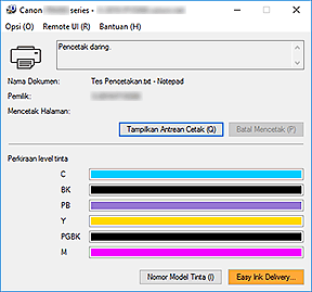 gambar: Monitor Status Canon IJ