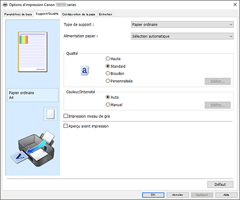 figure&nbsp;: onglet Support/Qualité