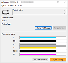 afbeelding: Canon IJ-statusmonitor