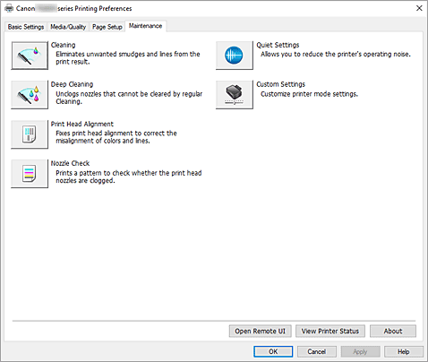 figure:Maintenance tab