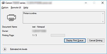 фигура: Canon IJ Status Monitor