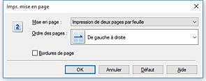 figure&nbsp;: Boîte de dialogue Impr. mise en page