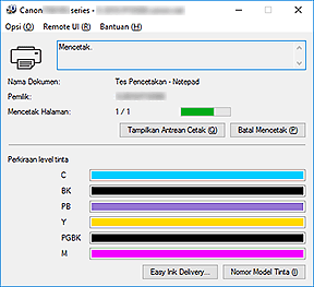 gambar: Monitor Status Canon IJ