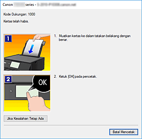 gambar: Tampilan Kesalahan Monitor Status Canon IJ