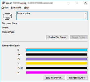 afbeelding: Canon IJ-statusmonitor