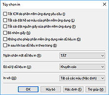 hình: Hộp thoại Tùy chọn in
