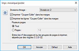 figure&nbsp;: Boîte de dialogue Impr. mosaïque/poster