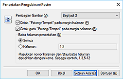 gambar: Kotak dialog Pencetakan Pengubinan/Poster