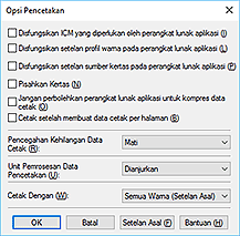 gambar: Kotak dialog Opsi Pencetakan