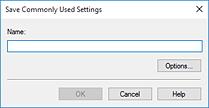figura:Caseta de dialog Save Commonly Used Settings