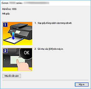 hình: Hiển thị lỗi Màn hình trạng thái Canon IJ
