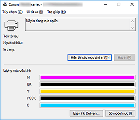 hình: Màn hình trạng thái Canon IJ