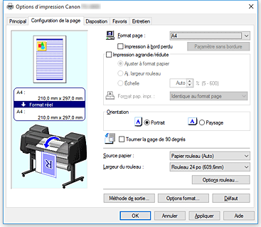 figure : Onglet Configuration de la page