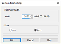 figure:Custom Size Settings dialog box
