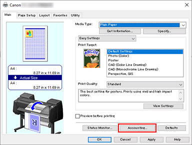 figure:Select Accounting... on the Main tab