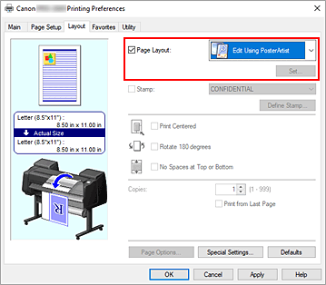 Figure:Select Edit Using PosterArtist in Page Layout