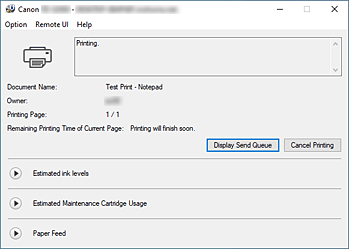 figure:Canon IJ Status Monitor