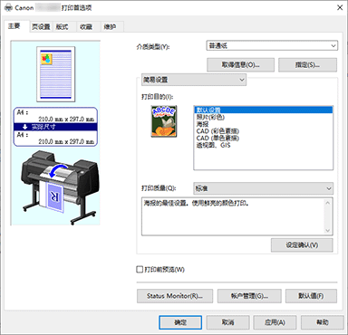 插图：“主要”选项卡