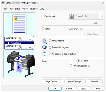 figure:Layout tab