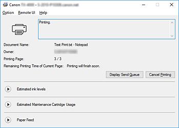 figure:Canon IJ Status Monitor