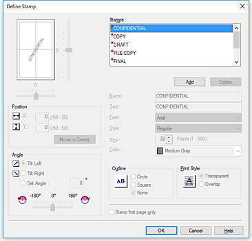 figure:Stamp/Background dialog box