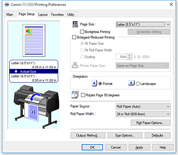 figure:Page Setup Tab