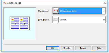 figure&nbsp;: Boîte de dialogue Impr. mise en page