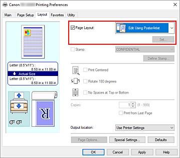 Figure:Select Edit Using PosterArtist in Page Layout