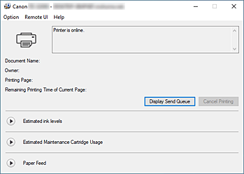 figure:Canon IJ Status Monitor