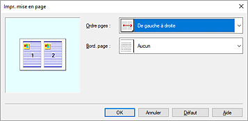figure&nbsp;: Boîte de dialogue Impr. mise en page