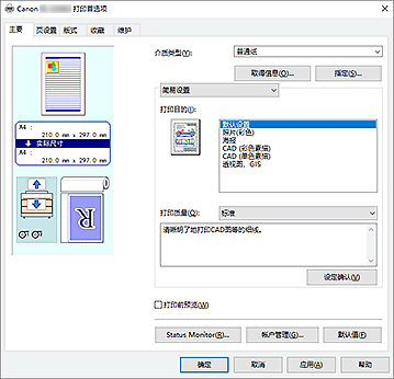 插图：“主要”选项卡