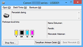 gambar: Monitor Status Canon IJ