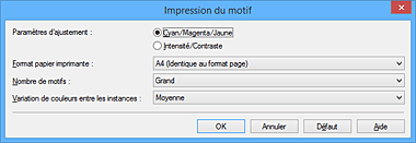 figure : Boîte de dialogue Impression du motif