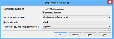 figure : Boîte de dialogue Impression du motif