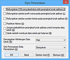 gambar: Kotak dialog Opsi Pencetakan