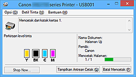 gambar: Monitor Status Canon IJ