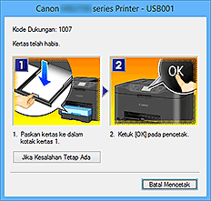 gambar: Tampilan Kesalahan Monitor Status Canon IJ