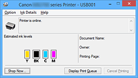 afbeelding: Canon IJ-statusmonitor