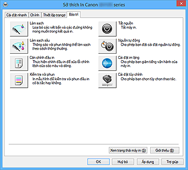 hình: Tab Bảo trì