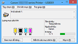 hình: Màn hình trạng thái Canon IJ