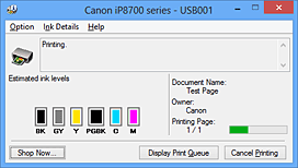 фигура: Canon IJ Status Monitor