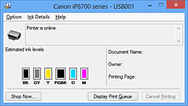 фигура: Canon IJ Status Monitor