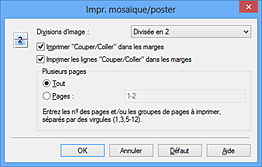 figure : Boîte de dialogue Impr. mosaïque/poster