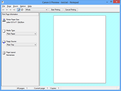 slika: Canon IJ pretpregled