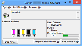 gambar: Monitor Status Canon IJ