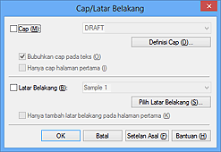 gambar: Kotak dialog Cap/Latar Belakang