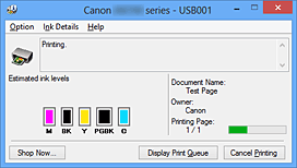 фигура: Canon IJ Status Monitor