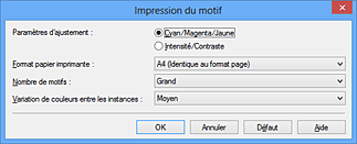 figure : Boîte de dialogue Impression du motif