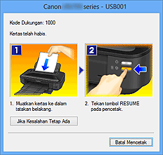 gambar: Tampilan Kesalahan Monitor Status Canon IJ